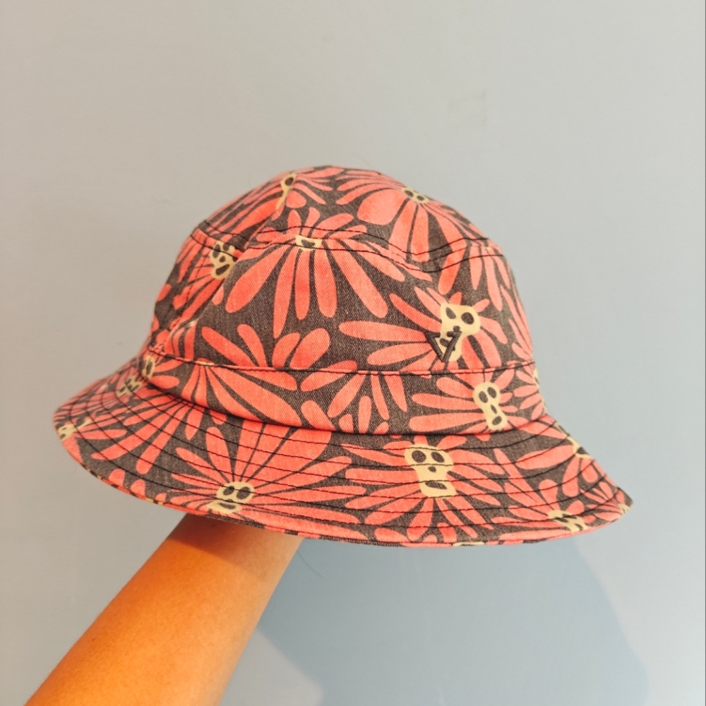VISSLA Pink and Grey Floral Bucket Hat